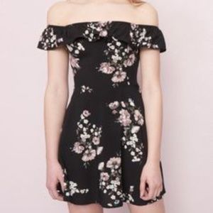 Black and pink floral dress